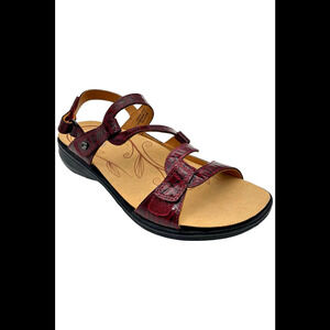 Revere Leather Adjustable Sandals Miami Red Croc - Medium
